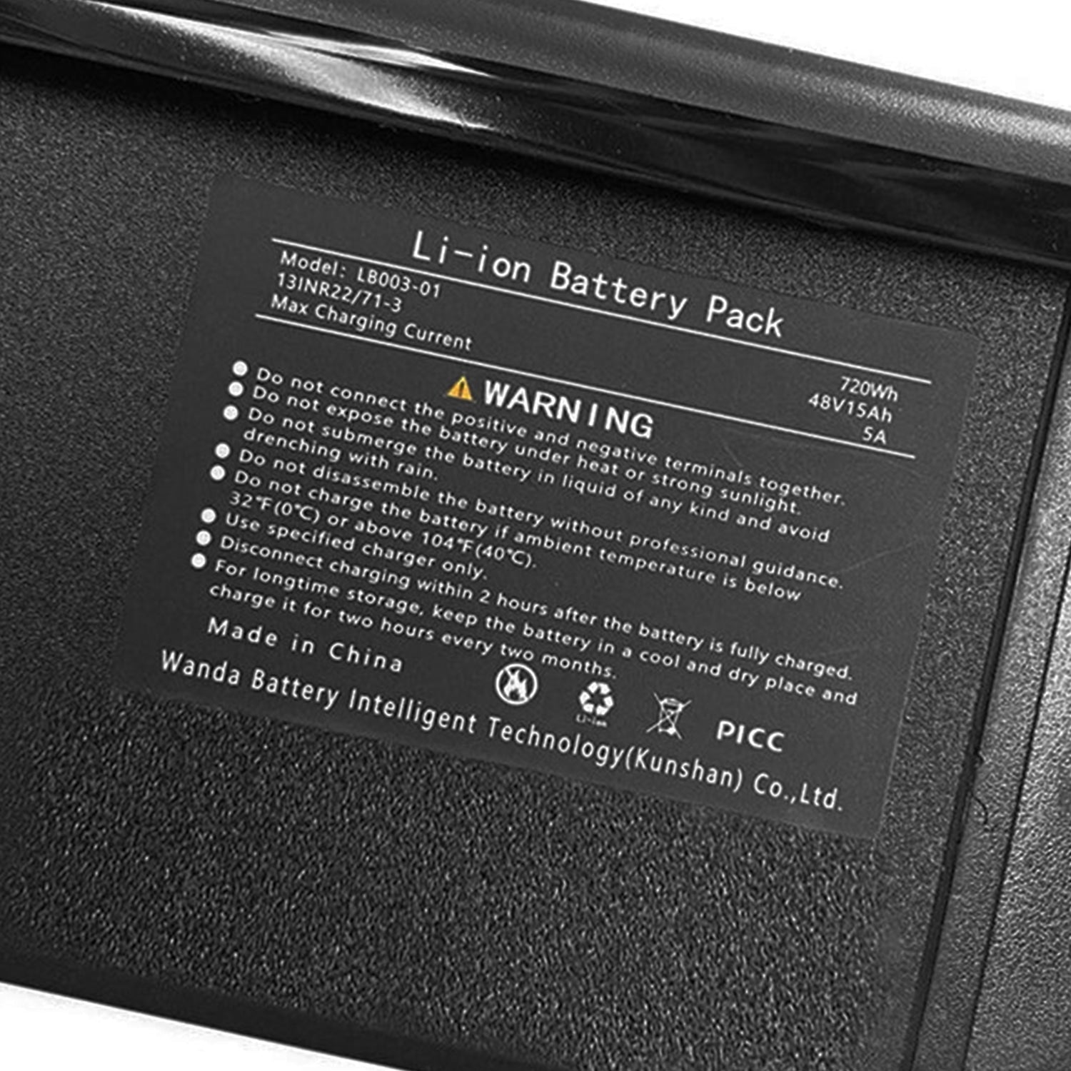 48V 15AH Battery For VEEFA L1 & E1 Fat Tire Electric Bike