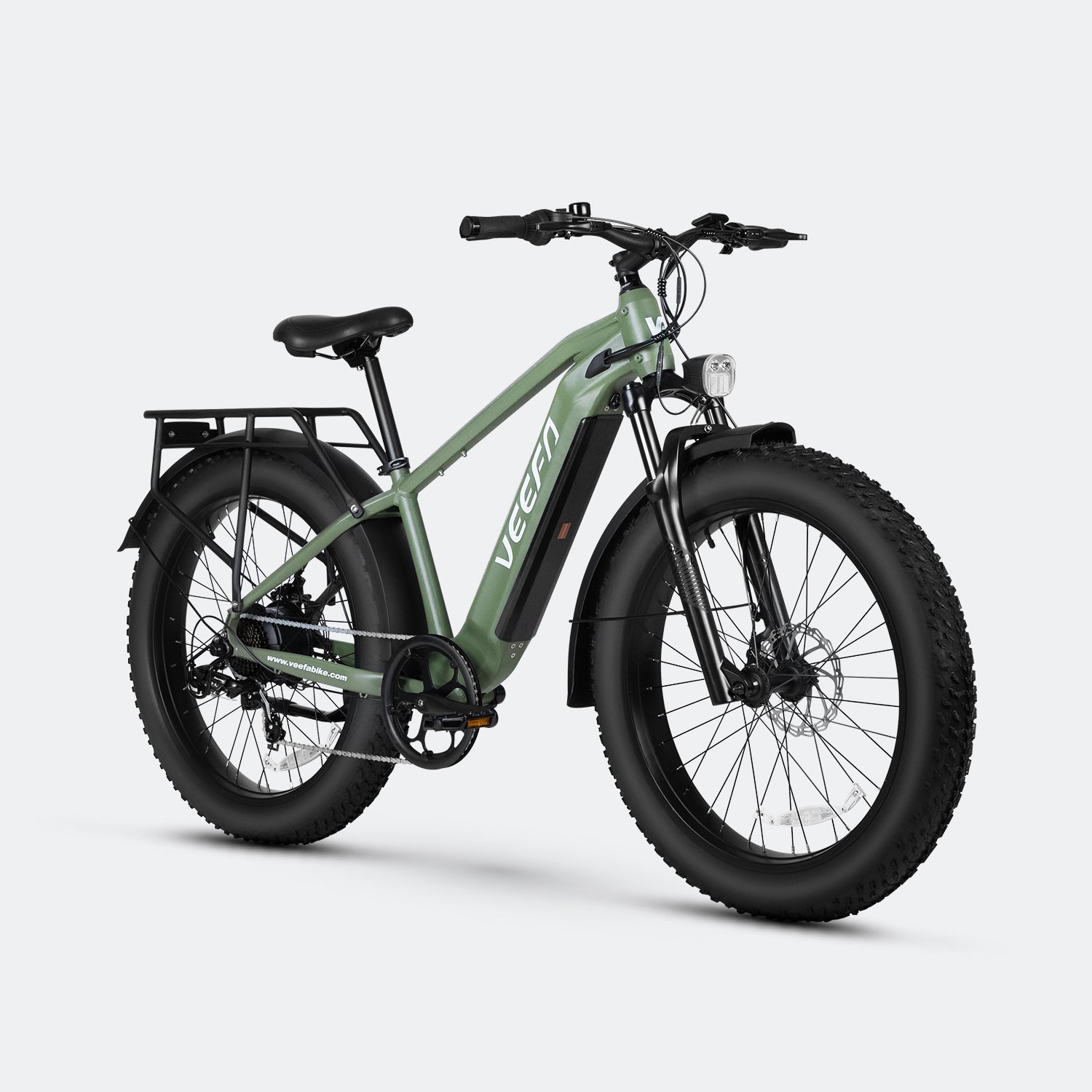 Veefa Electric Bicycles E1 Fat Tire Step-Over Electric Bike#color_olive green