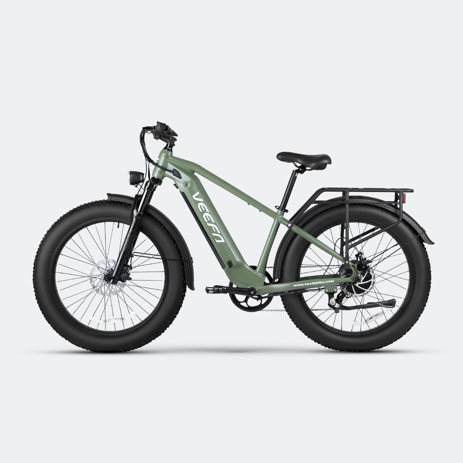 Veefa Electric Bicycles E1 Fat Tire Step-Over Electric Bike#color_olive green