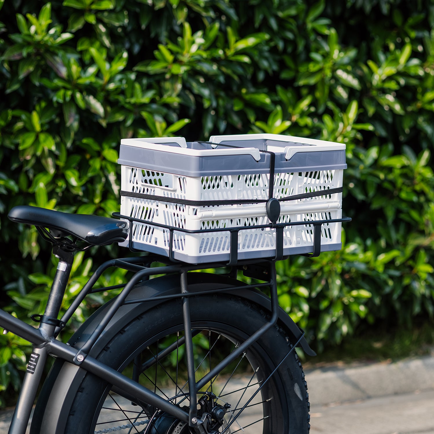 Rear Foldable Basket for All VEEFA Electric Bikes#option_Rear Basket (White)