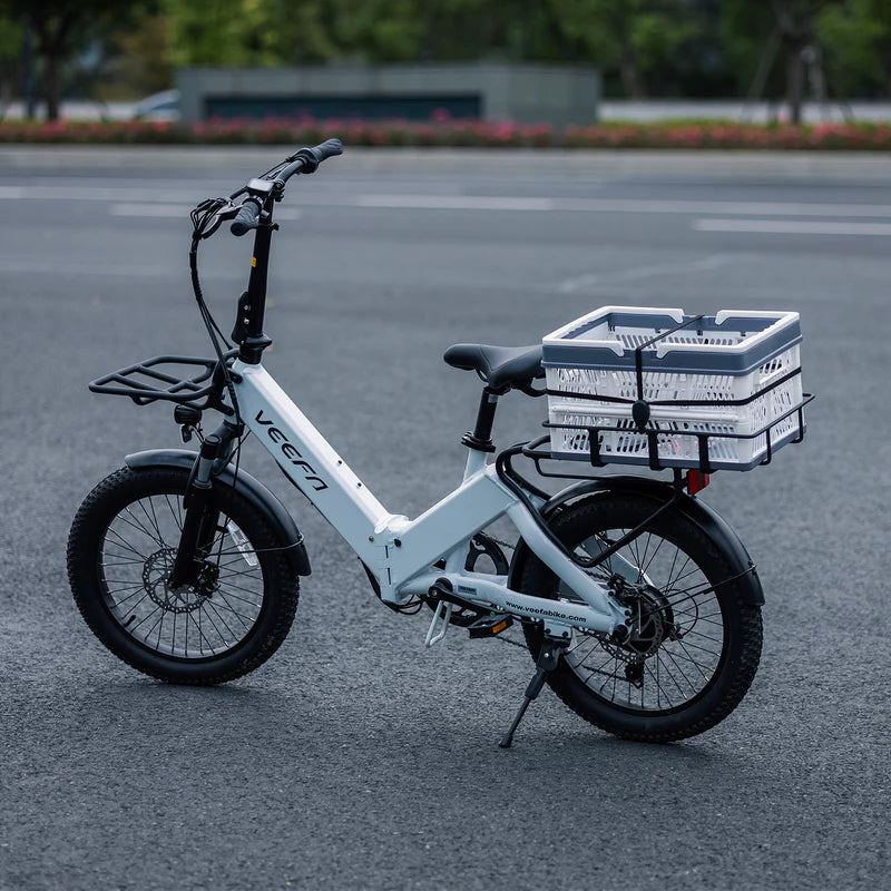 Front and Rear Baskets for All VEEFA Electric Bikes#option_Front + Rear Basket (White)