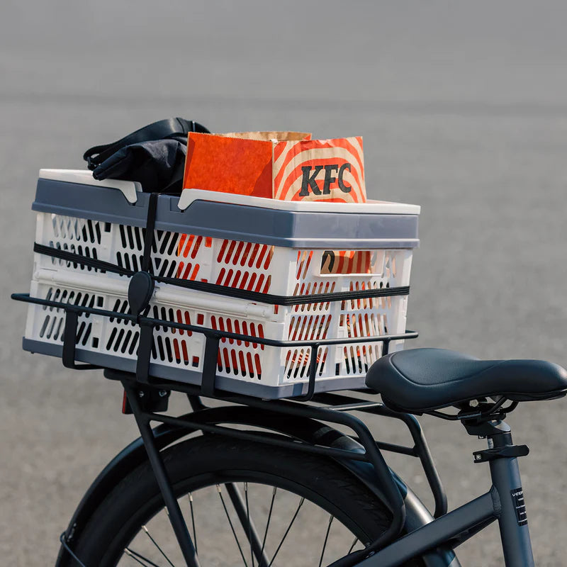 Rear Foldable Basket for All VEEFA Electric Bikes#option_Rear Basket (White)