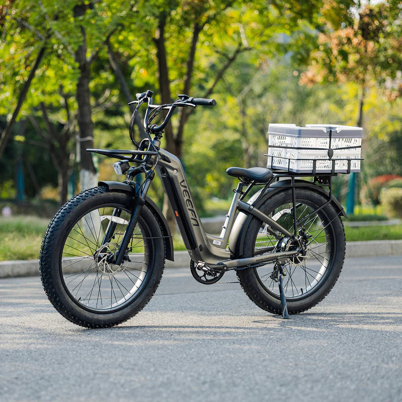Front and Rear Baskets for All VEEFA Electric Bikes#option_Front + Rear Basket (White)