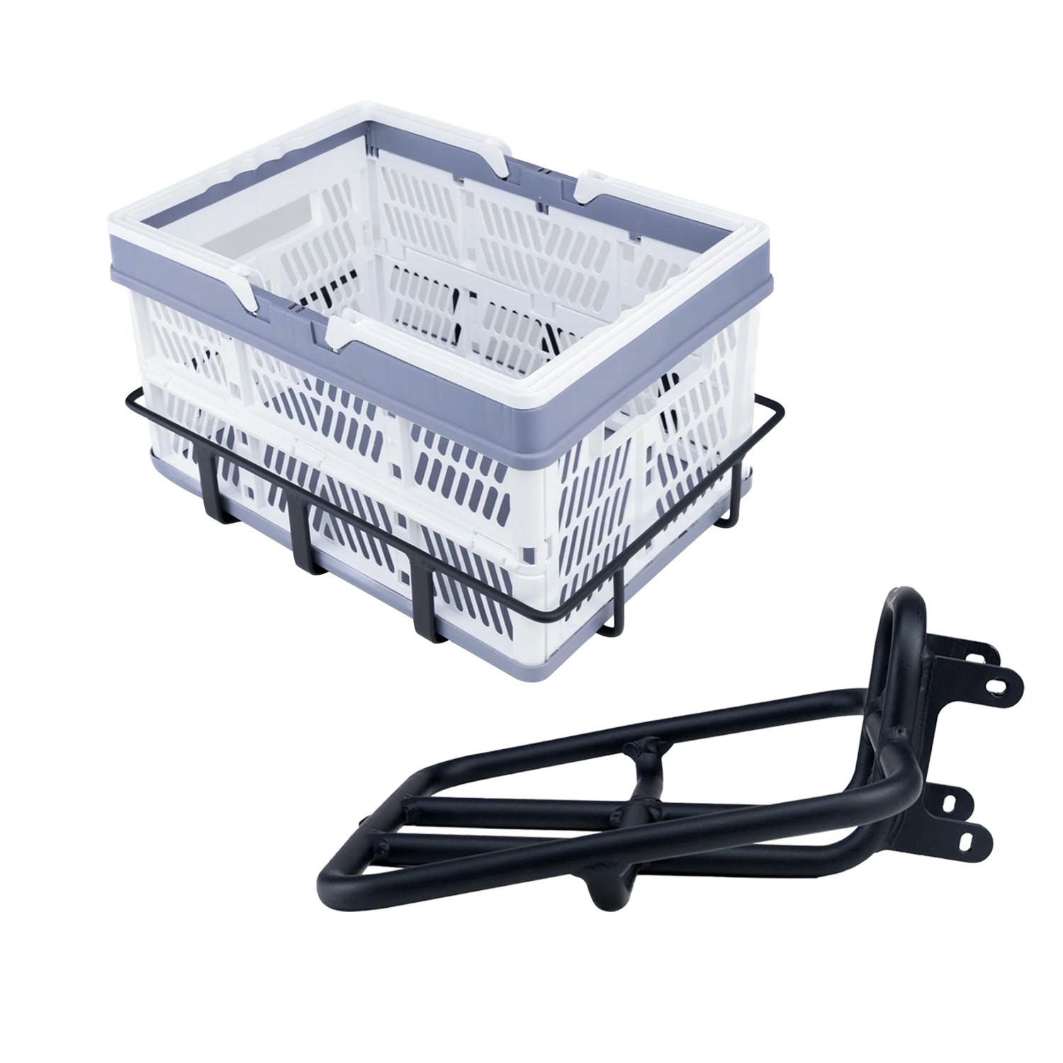 Front and Rear Baskets for All VEEFA Electric Bikes#option_Front + Rear Basket (White)