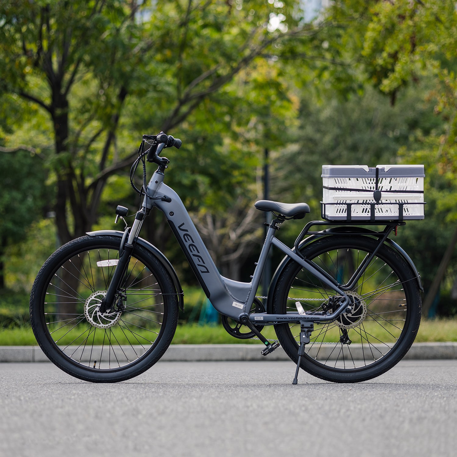 Rear Foldable Basket for All VEEFA Electric Bikes#option_Rear Basket (White)