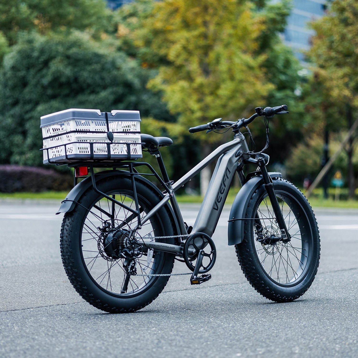 Rear Foldable Basket for All VEEFA Electric Bikes#option_Rear Basket (White)