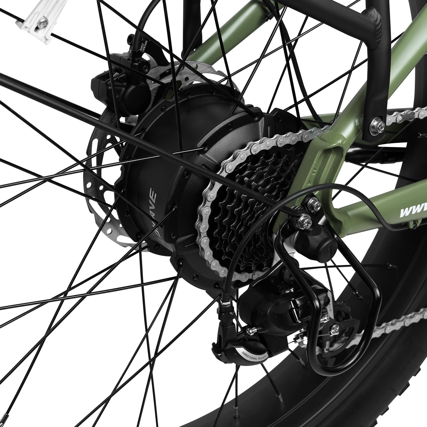 Veefa Electric Bicycles E1 Fat Tire Step-Over Electric Bike#color_olive green