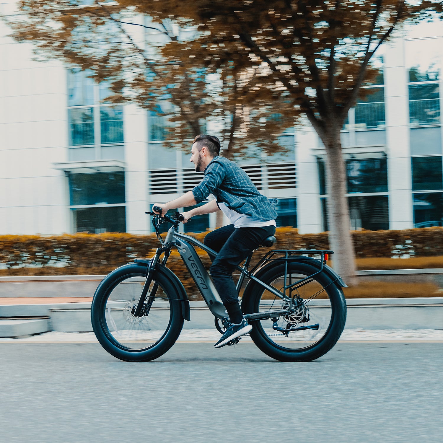 Veefa Electric Bicycles E1 Fat Tire Step-Over Electric Bike#color_dark gray