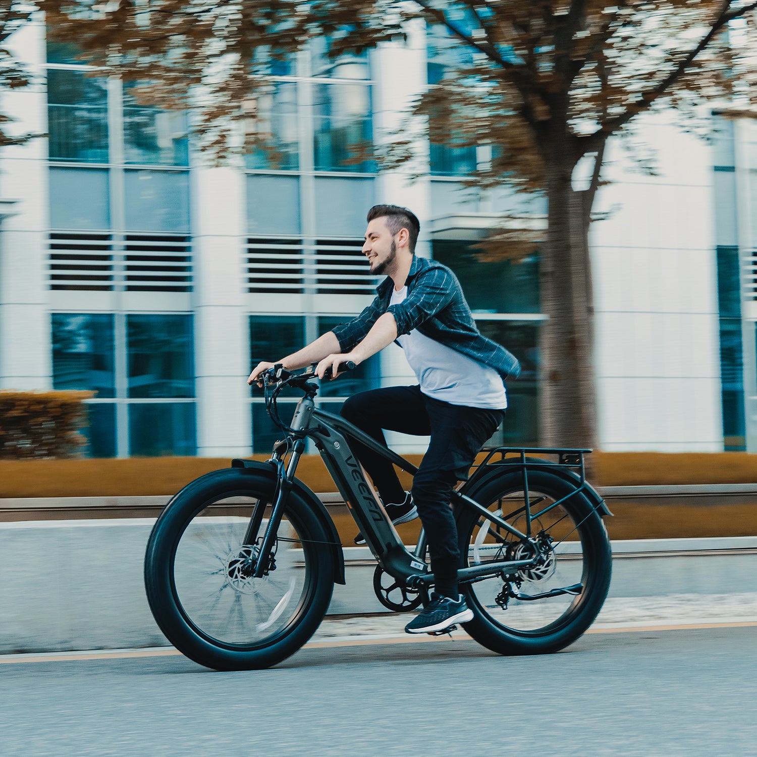 Veefa Electric Bicycles E1 Fat Tire Step-Over Electric Bike#color_dark gray