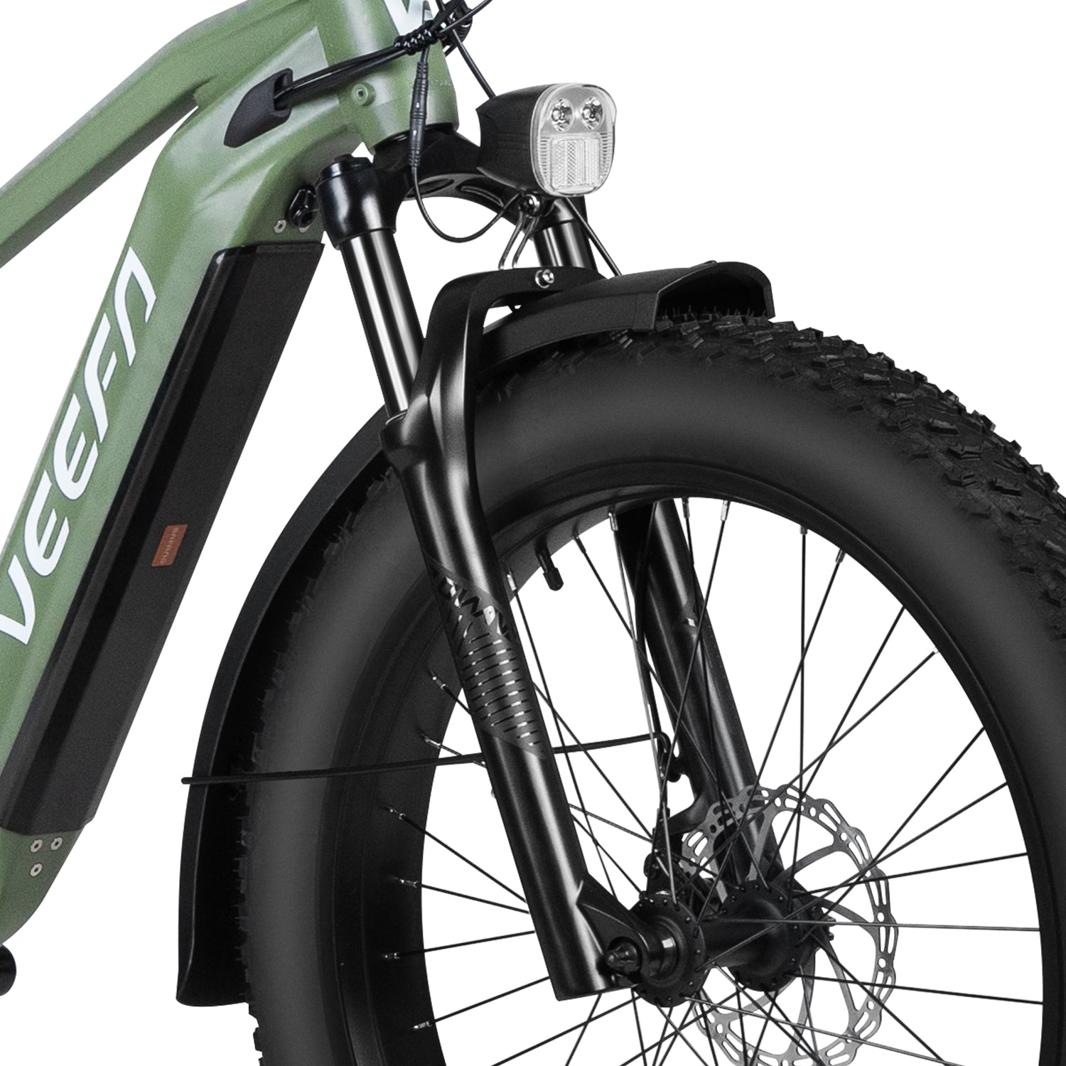 Veefa Electric Bicycles E1 Fat Tire Step-Over Electric Bike#color_olive green