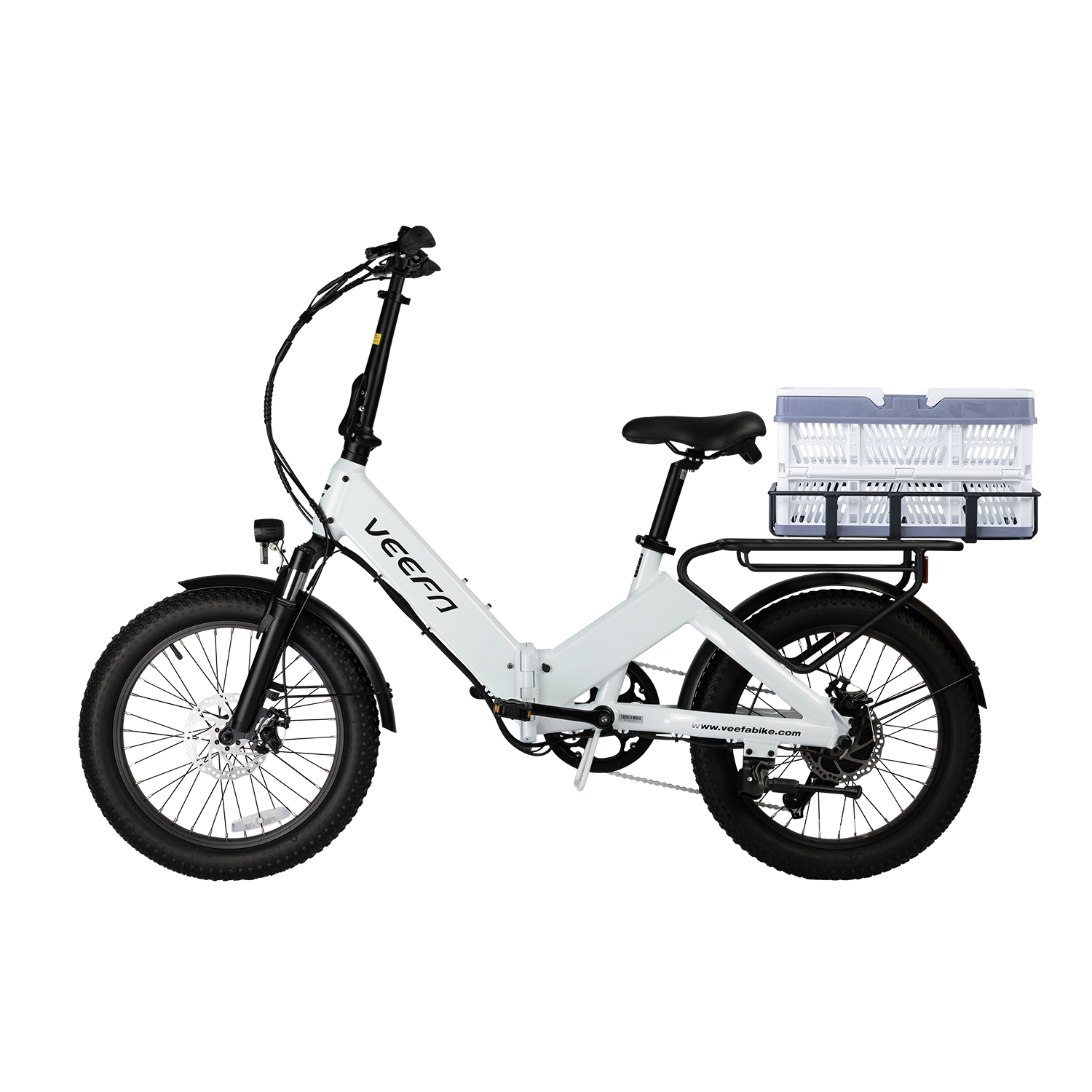 Veefa Foldable Rear Basket for all Veefa Electric Bicycles#color_white