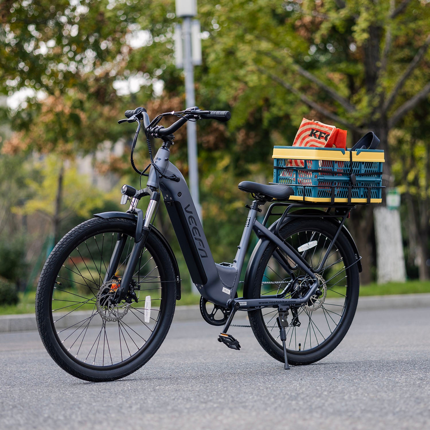 Veefa Foldable Rear Basket for all Veefa Electric Bicycles#color_blue