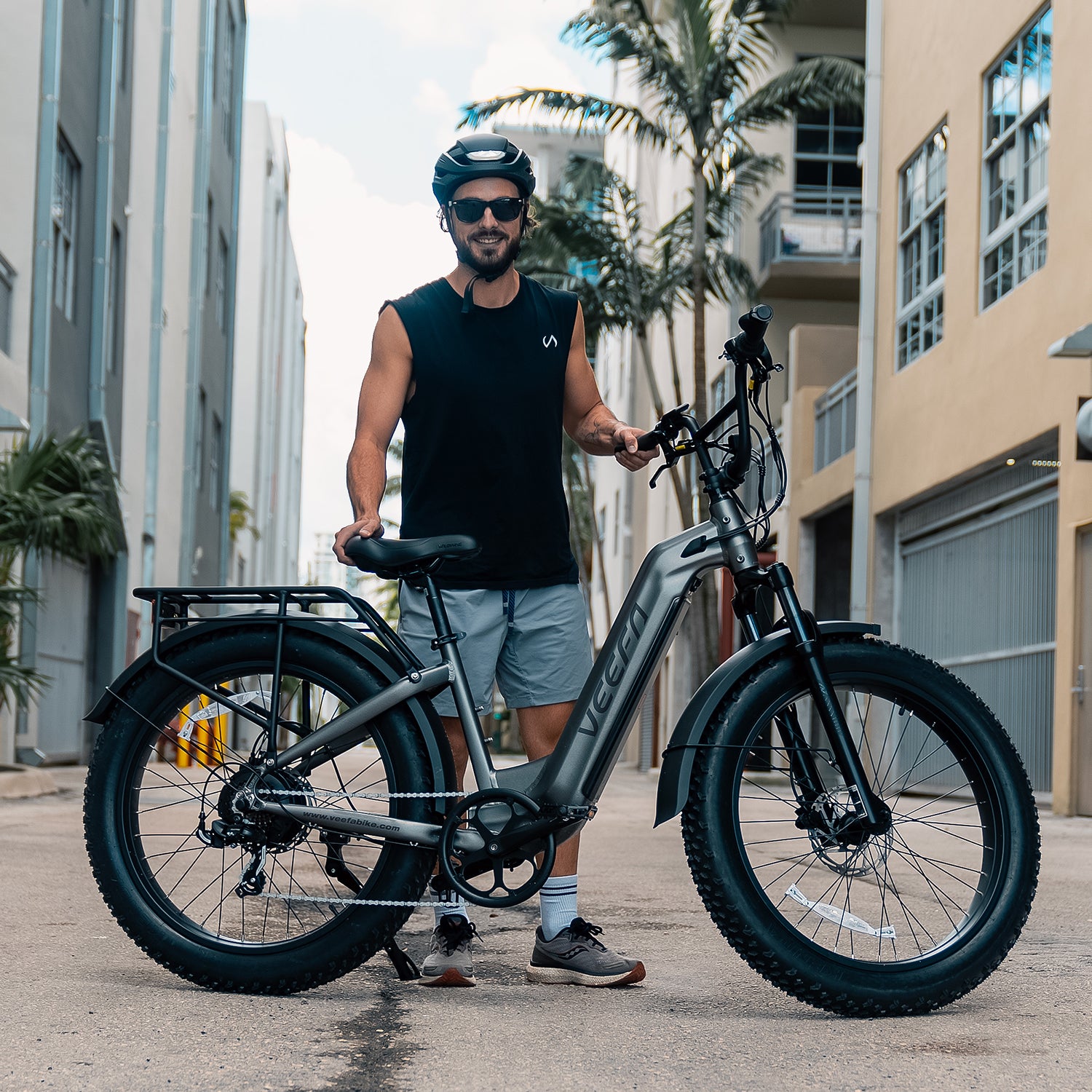 Veefa Electric Bicycles L1 Step-Thru Fat Tire Electric Bike#color_dark gray