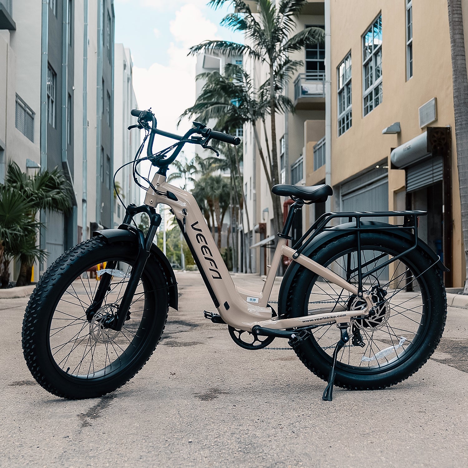 Veefa Electric Bicycles L1 Step-Thru Fat Tire Electric Bike#color_dusty pink