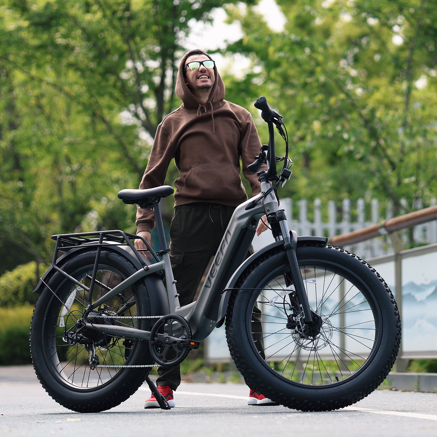 Veefa Electric Bicycles L1 Step-Thru Fat Tire Electric Bike#color_dark gray