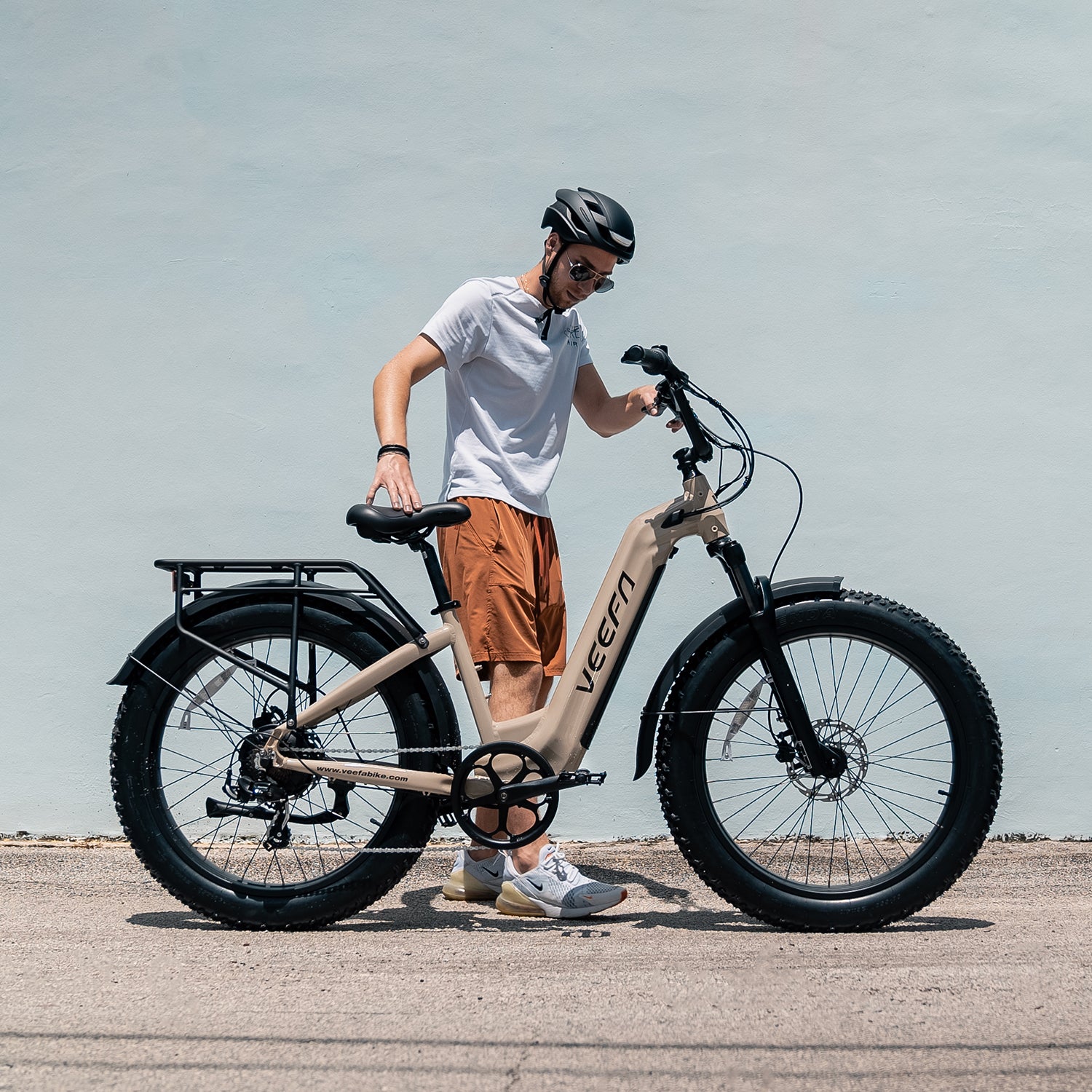 Veefa Electric Bicycles L1 Step-Thru Fat Tire Electric Bike#color_dusty pink