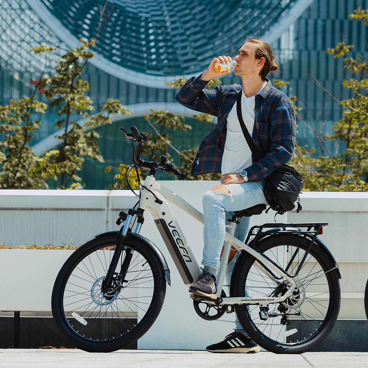Veefa Electric Bicycles M2 City Series Commuting Electric Bike#color_warm gray
