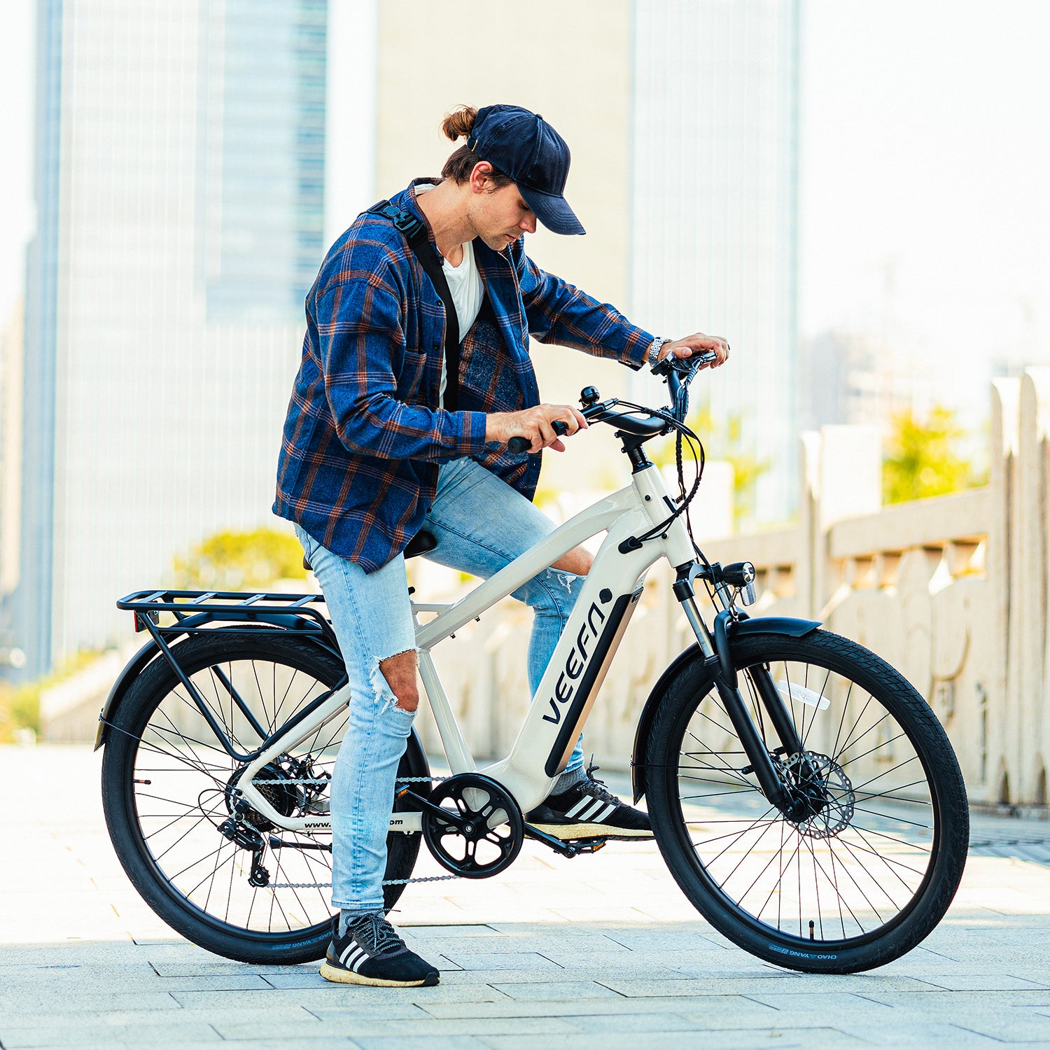 Veefa Electric Bicycles M2 City Series Commuting Electric Bike#color_warm gray