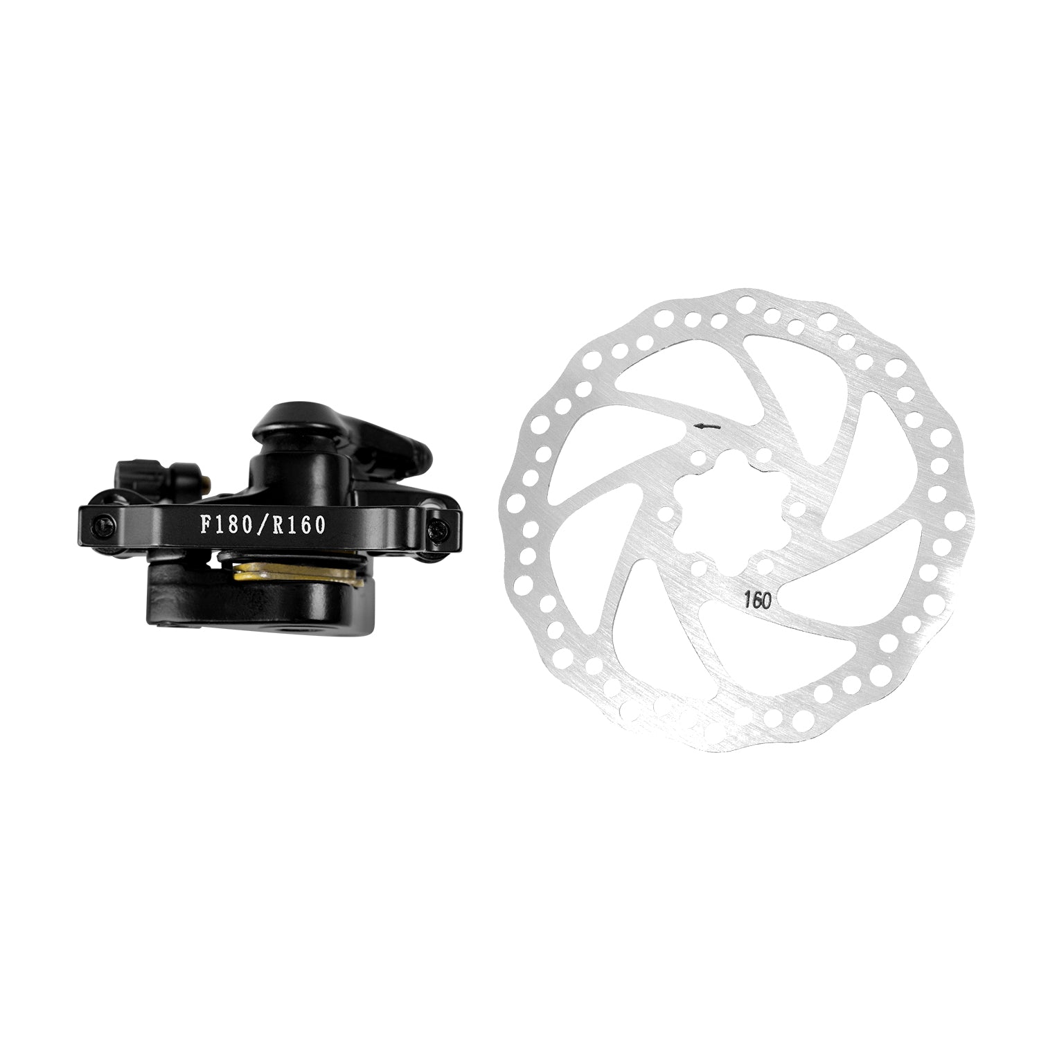 Veefa Parts Bicycle Front Brake Rotor 180mm Disc & Caliper for VEEFA X2 & M2 City Series Electric Bike